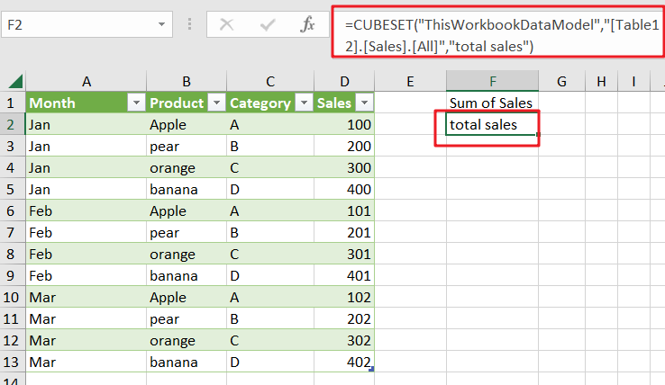 Excel CUBESET Function1