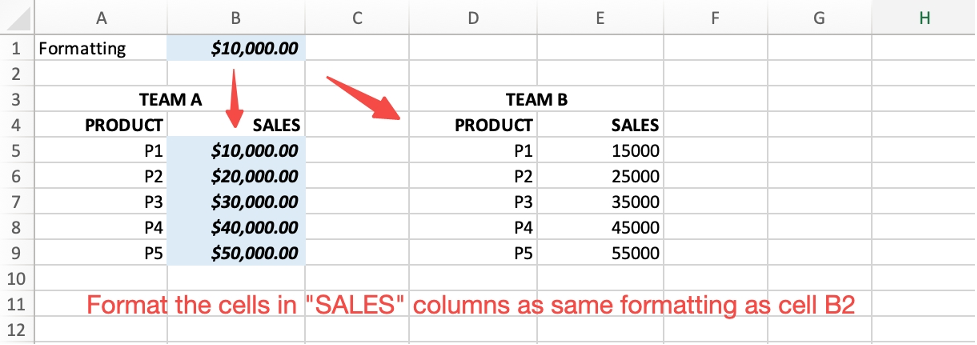 How to Format Ranges with the Same Formatting from Another Cell in Excel 1.png