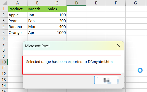 vba to export a range of data to HTML or web page file in Excel 5.png
